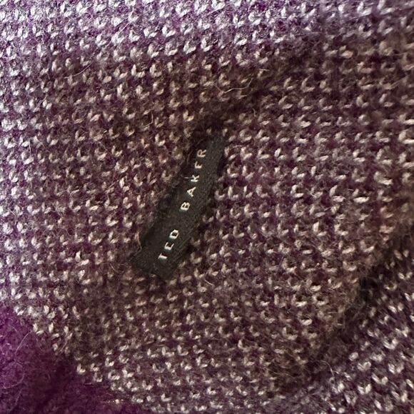 Ted Baker Sweater Mens S Maroon Wool Alpaca Pullover Henley Tweed Preppy Classic - Picture 7 of 13